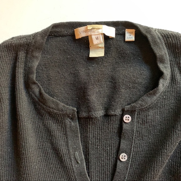 Vince. Soft 100% wool ribbed button down - Picture 4 of 6